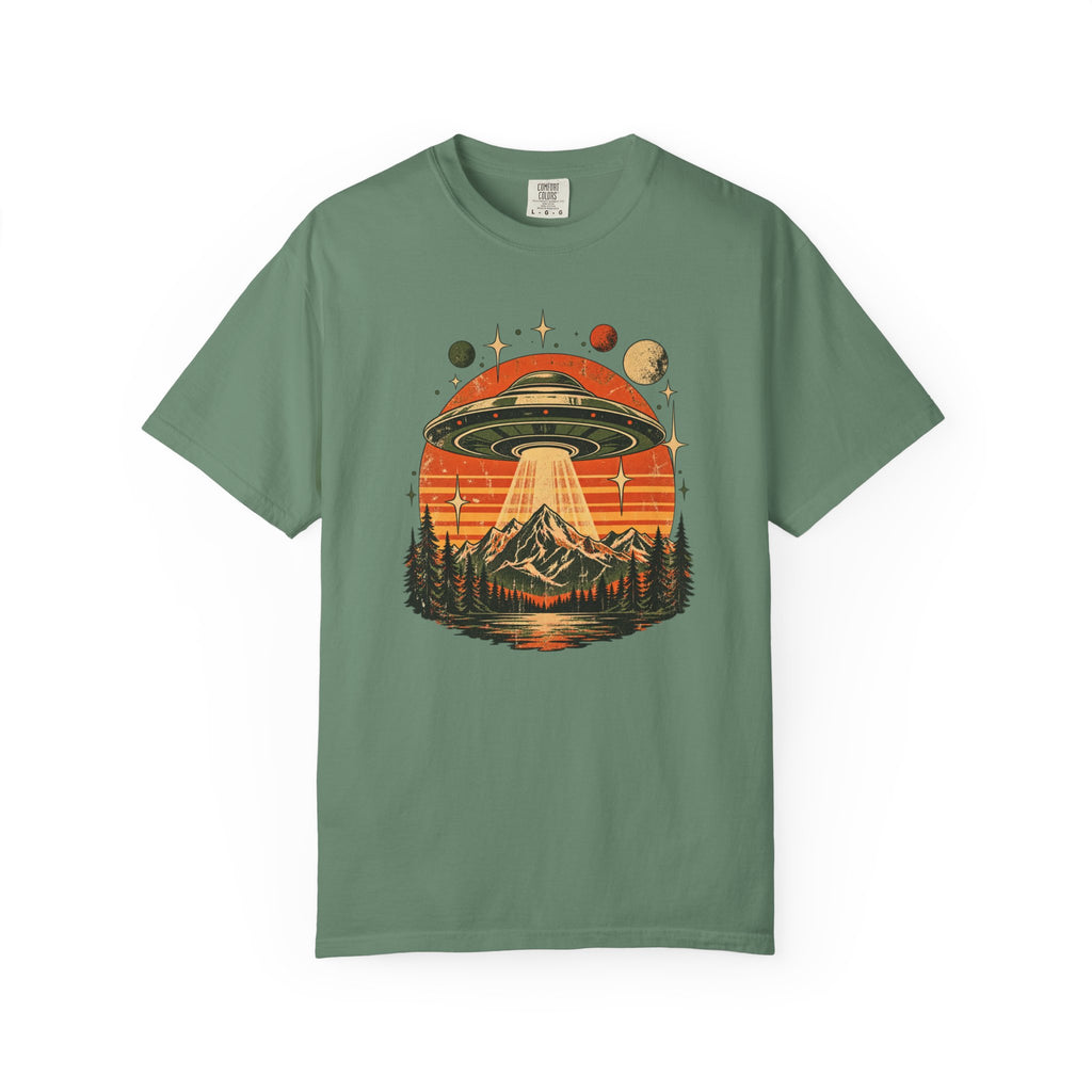 UFO Mountain Sunset Graphic T-Shirt