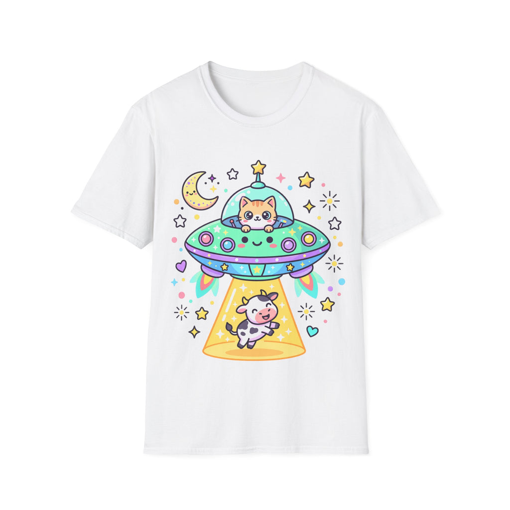 Kawaii Cat UFO Abduction T-Shirt