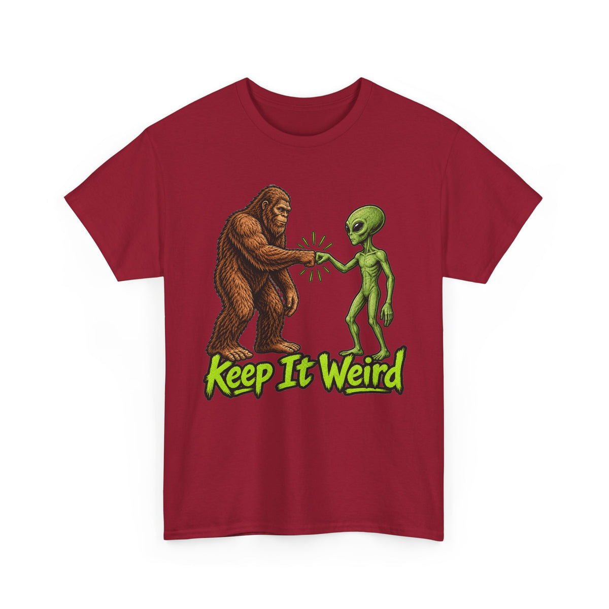 Keep It Weird Sasquatch Alien T-Shirt | Funny Cryptid UFO Tee