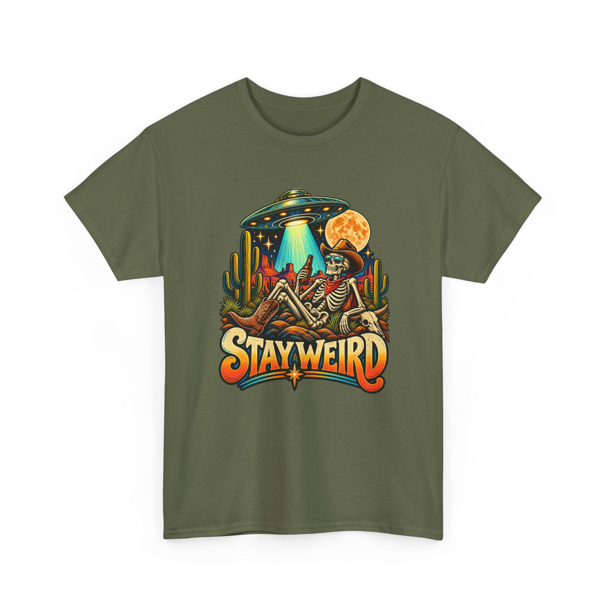 Stay Weird Skeleton UFO T-Shirt