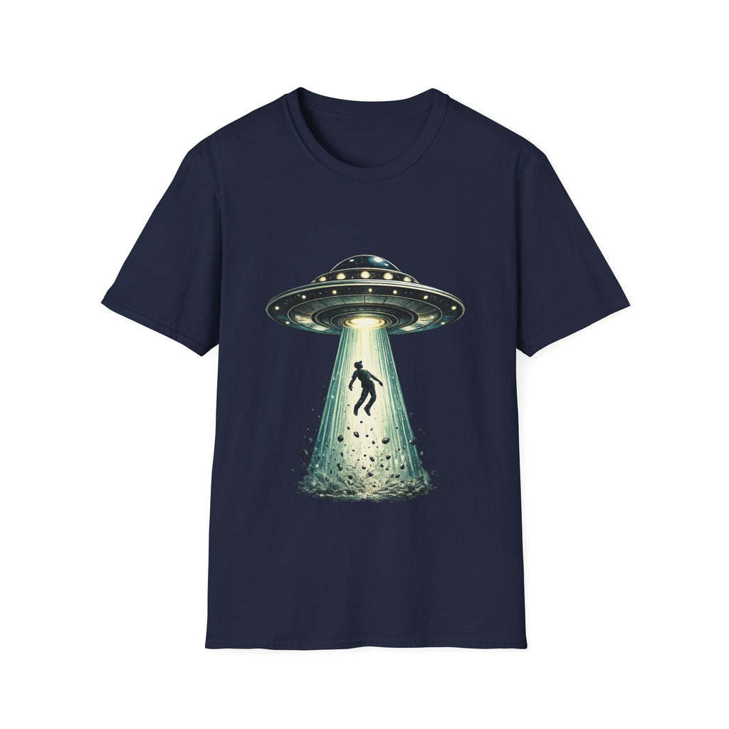 Alien Abduction Beam T-Shirt | UFO Abducting Person Graphic