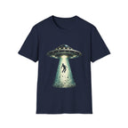 Alien Abduction Beam T-Shirt | UFO Abducting Person Graphic