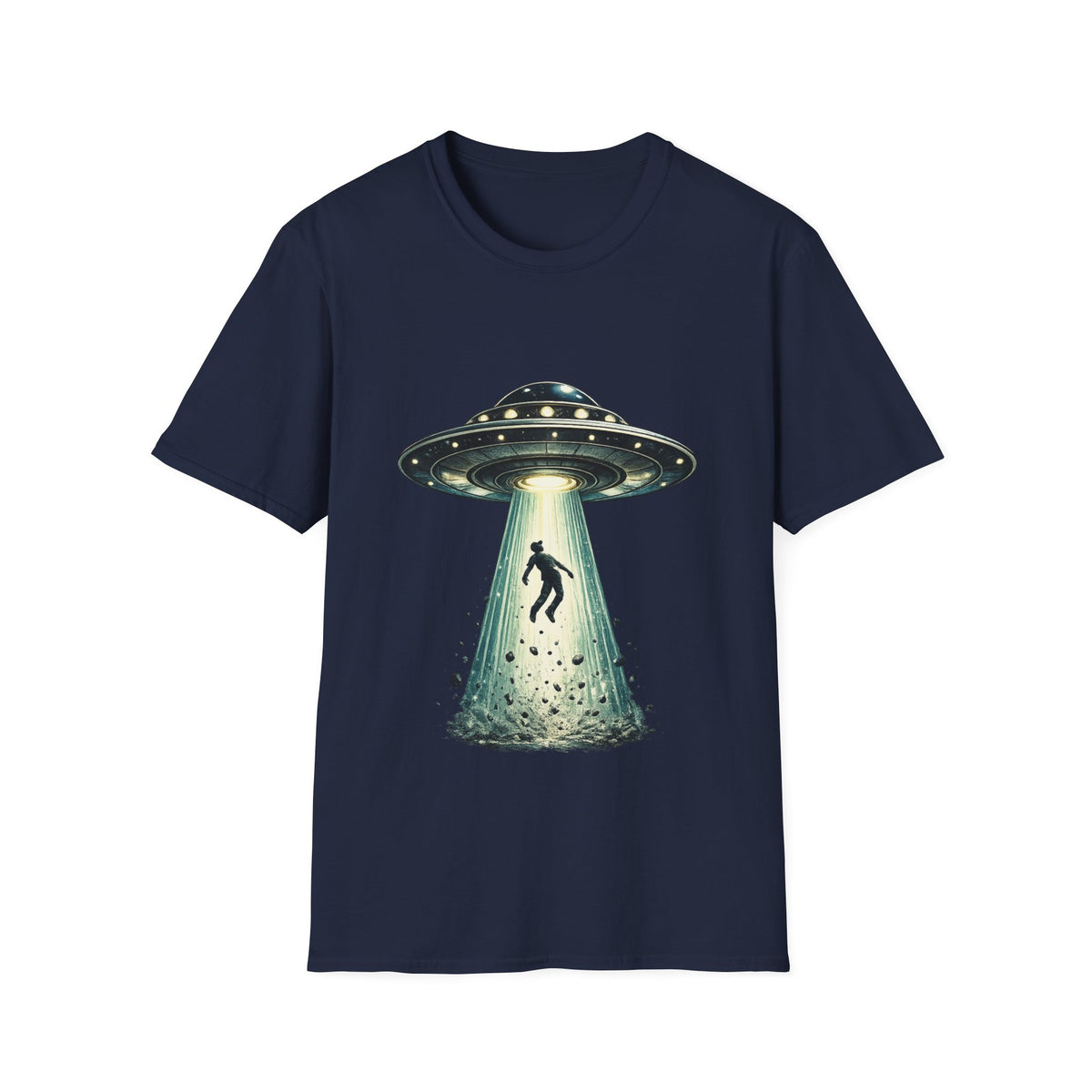 Alien Abduction Beam T-Shirt | UFO Abducting Person Graphic