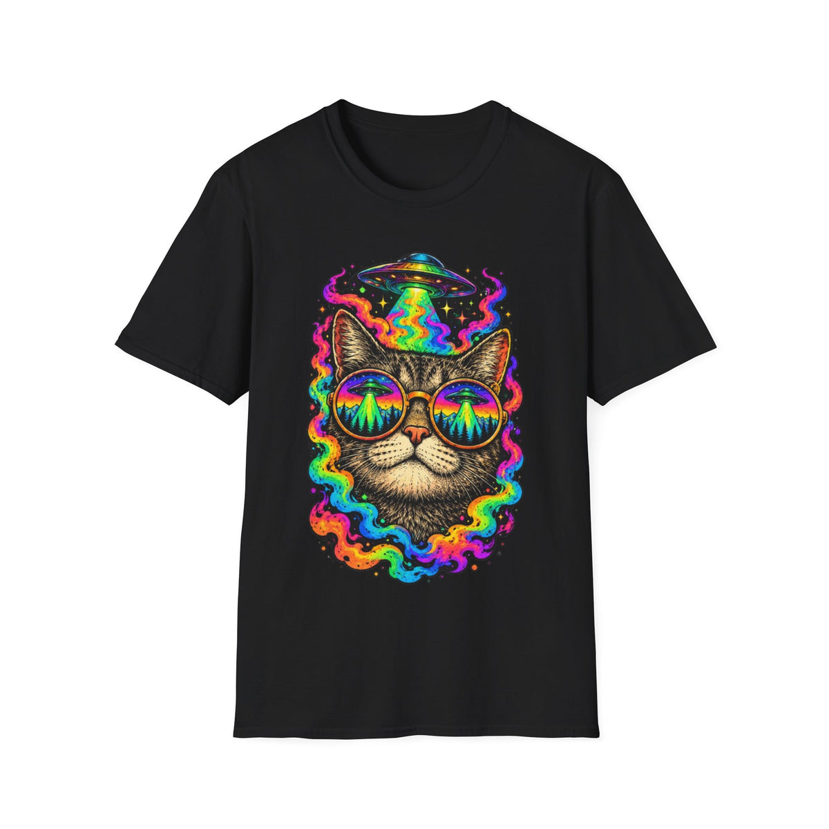 Psychedelic Cat Sunglasses T-Shirt