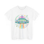 Pastel UFO spaceship T-Shirt | colorful alien saucer illustration