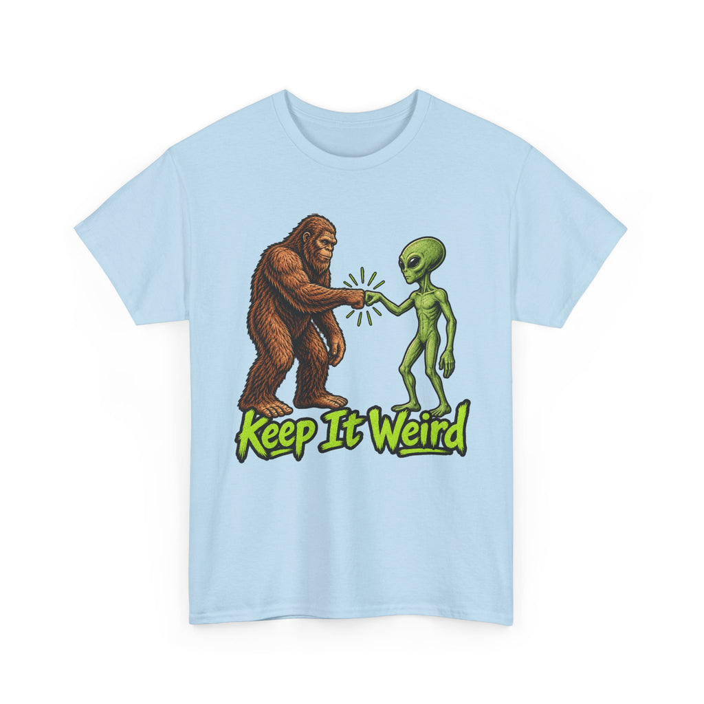 Keep It Weird Sasquatch Alien T-Shirt | Funny Cryptid UFO Tee