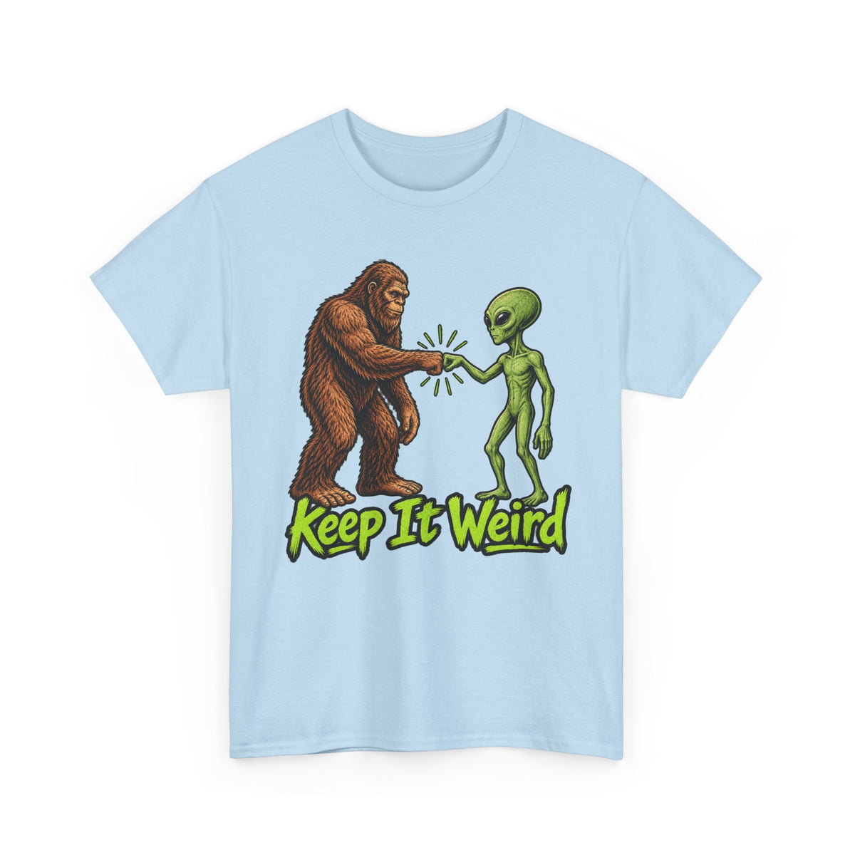 Keep It Weird Sasquatch Alien T-Shirt | Funny Cryptid UFO Tee