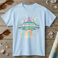 Pastel UFO spaceship T-Shirt | colorful alien saucer illustration