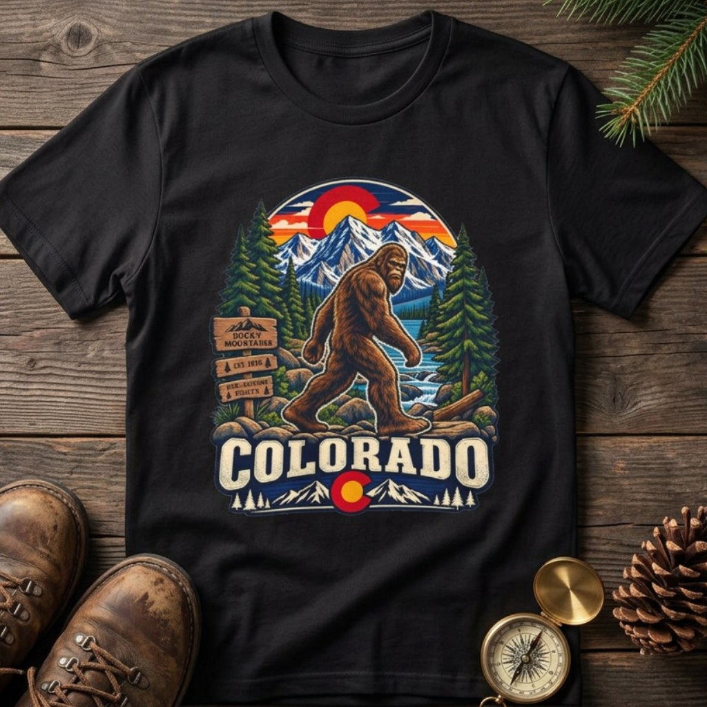 Colorado Bigfoot Mountain Scene T-Shirt