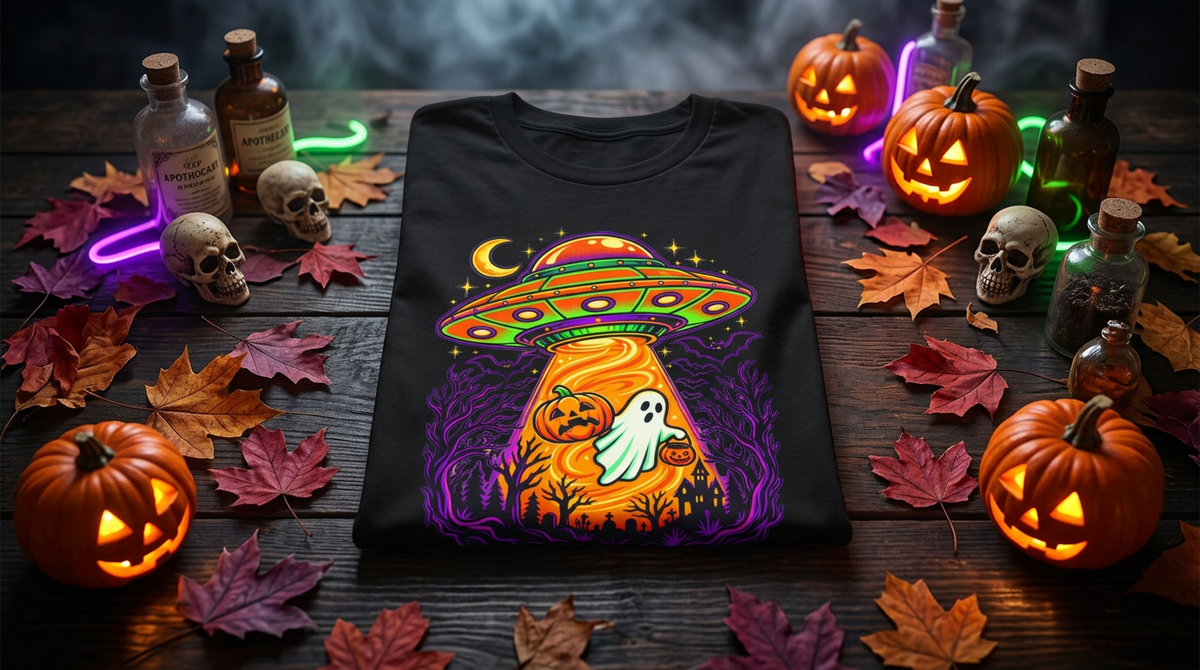 Alien UFO Abduction Ghosts T-Shirt
