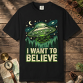 Alien UFO T-Shirt — "I Want to Believe" Graphic Tee