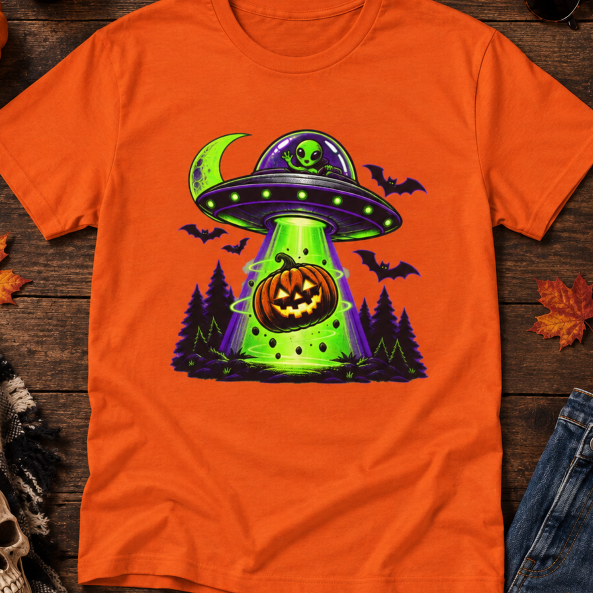Alien Abduction Pumpkin Tee