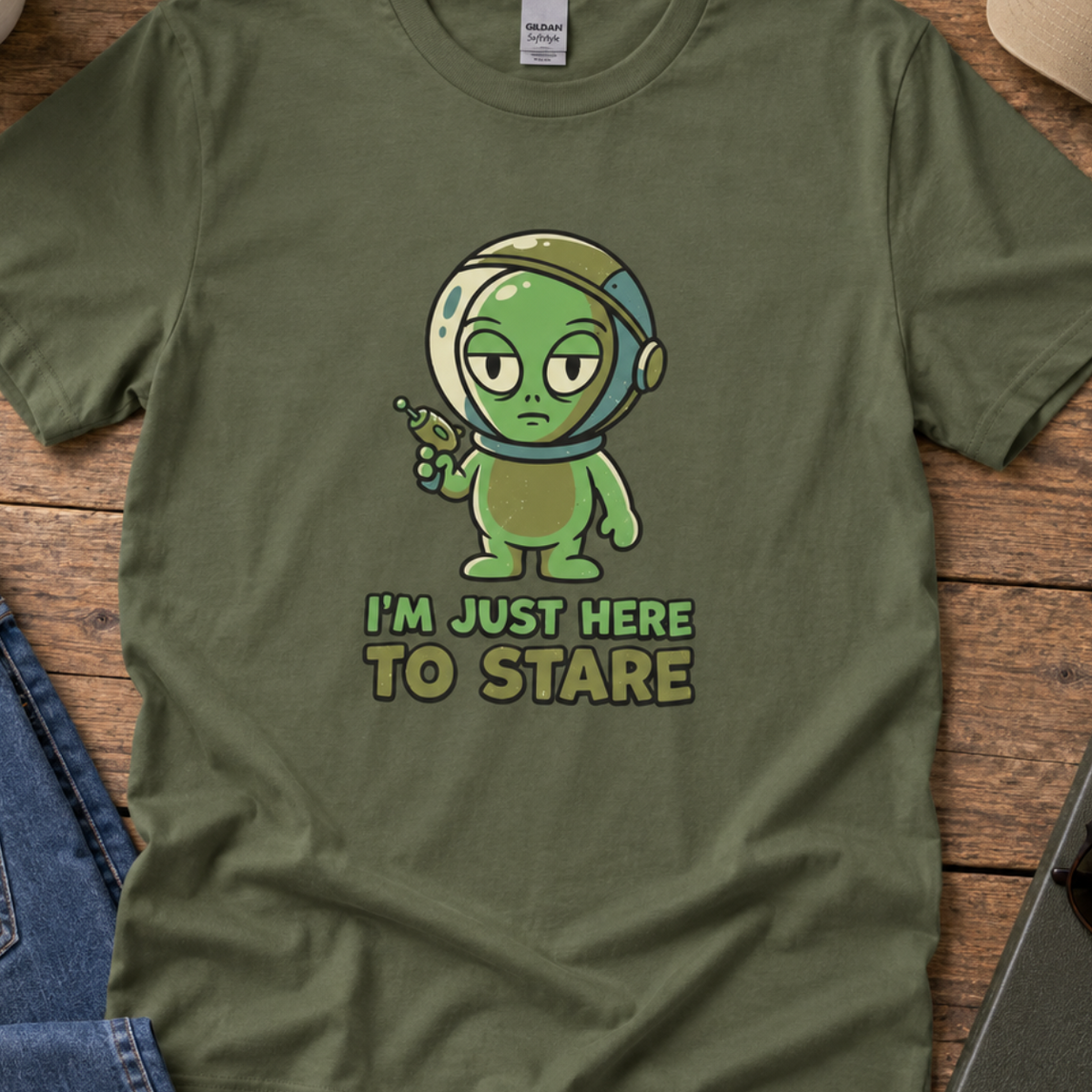 I’m Just Here to Stare Alien T-Shirt