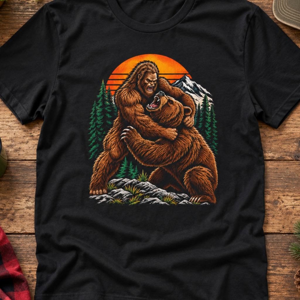 Bigfoot and Bear Forest T-Shirt