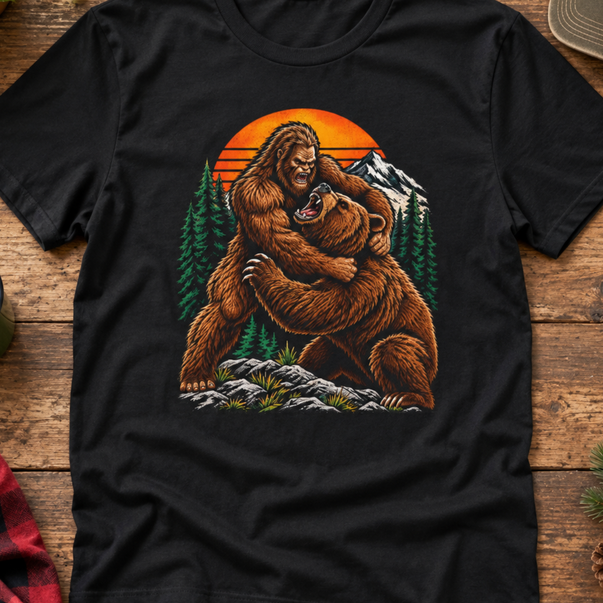 Bigfoot and Bear Forest T-Shirt