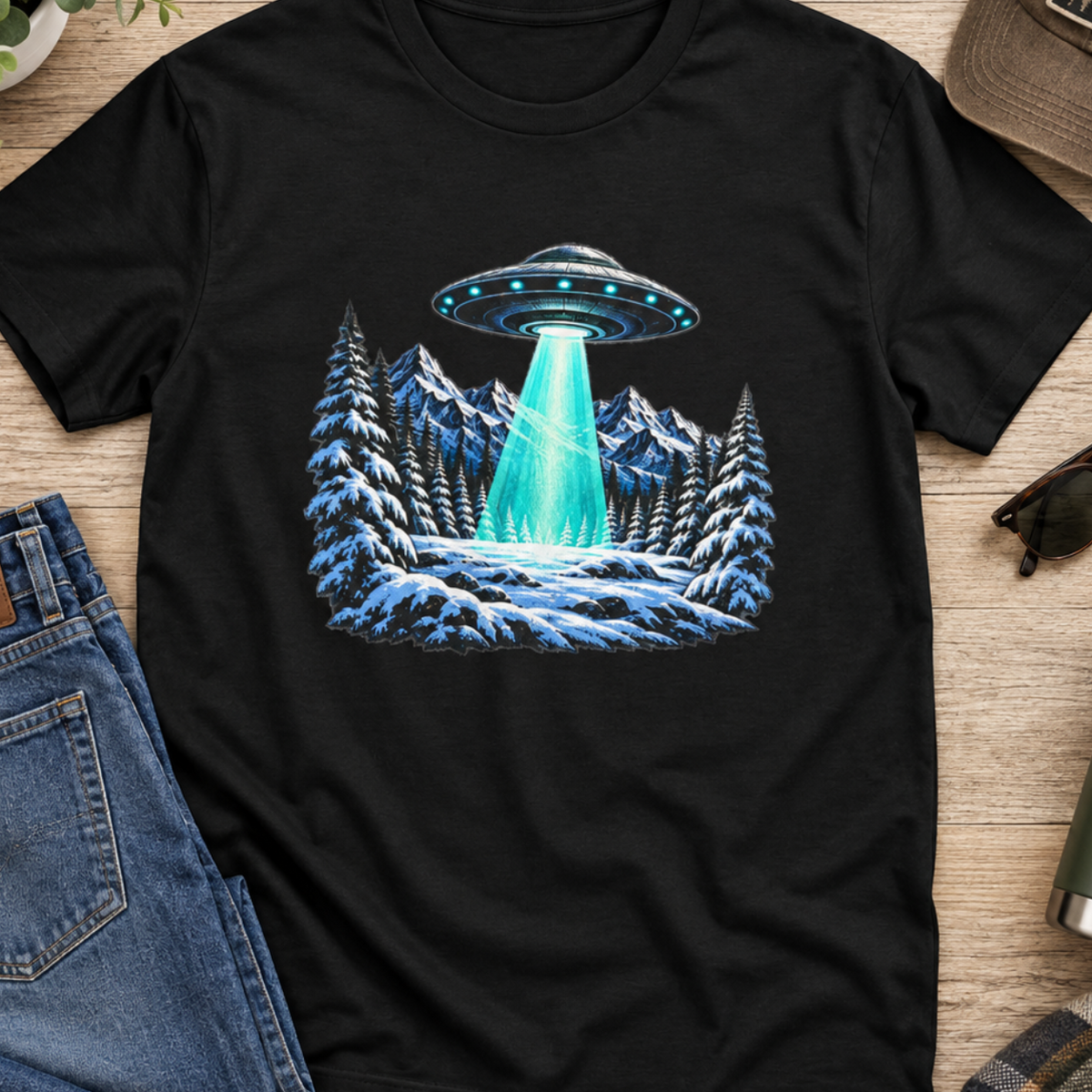 UFO Mountain Abduction Graphic Tee