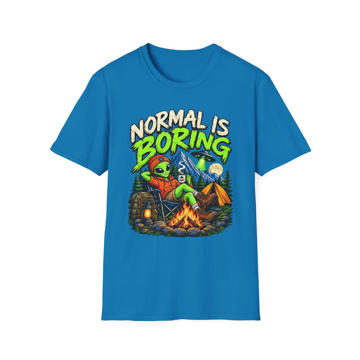 Normal Is Boring Alien Camping T-Shirt