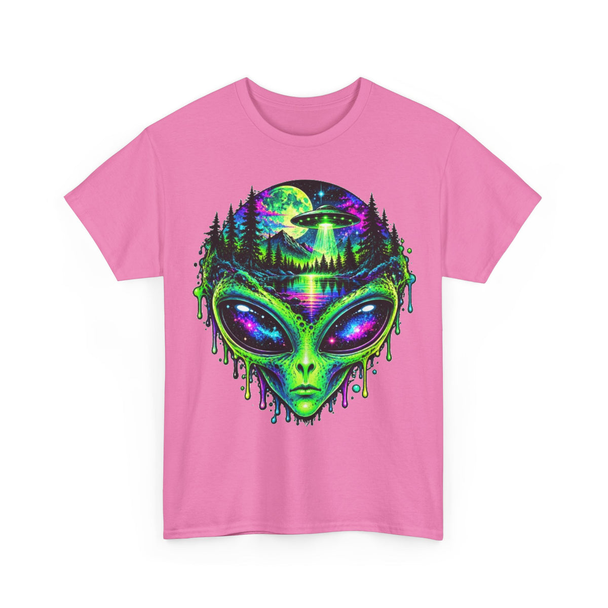 Alien UFO Forest Psychedelic Graphic Tee