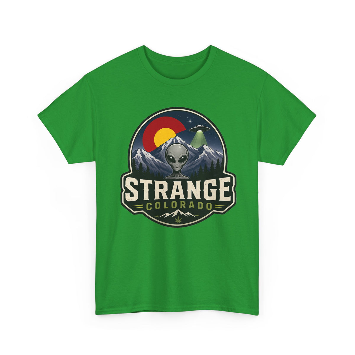 Strange Colorado alien mountains T-Shirt | UFO retro badge tee