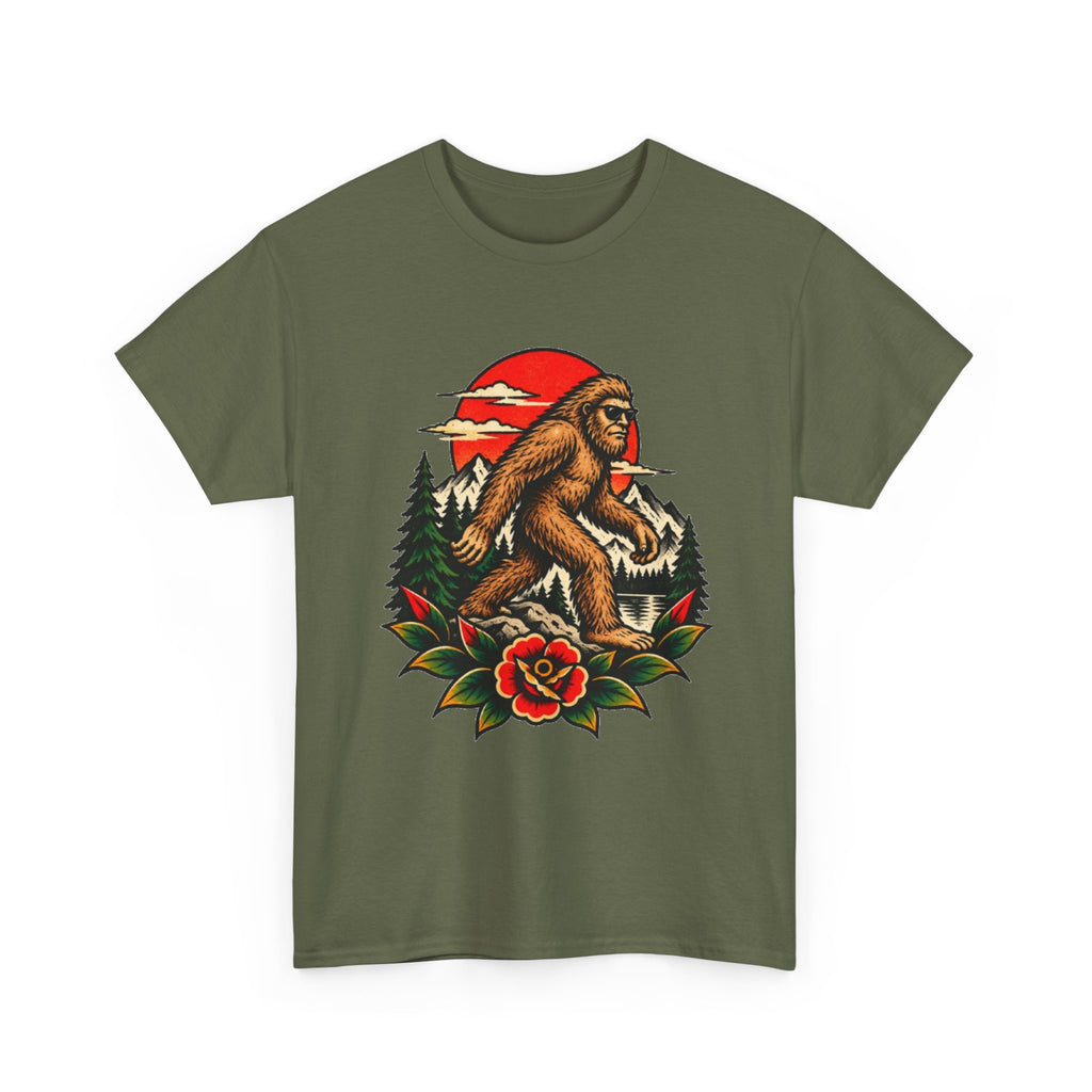 Bigfoot Forest Sunset T-Shirt — Sasquatch Vintage Graphic Tee