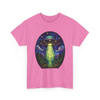 UFO Stained glass Shirt | Alien Spaceship Beam Woodland Night