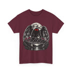 Mothman Bridge Graphic Tee — Red-Eyed Cryptid Illustration T-Shirt
