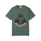 Believer Bigfoot Footprint T-Shirt — Sasquatch Forest Adventure Tee