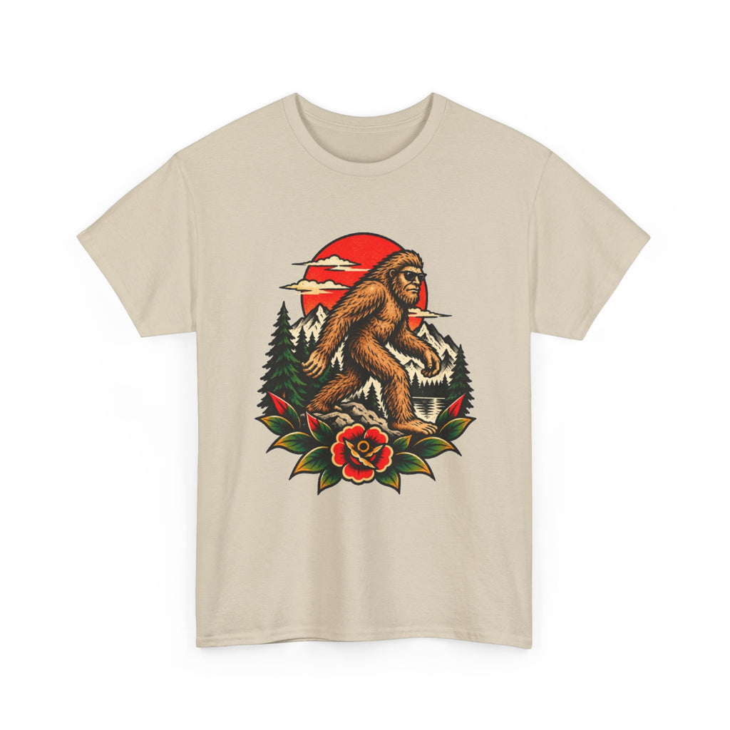 Bigfoot Forest Sunset T-Shirt — Sasquatch Vintage Graphic Tee