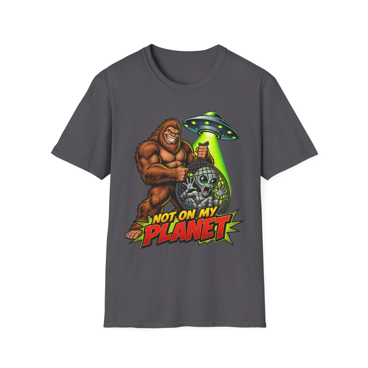 Sasquatch vs UFO 'Not On My Planet' Graphic T-Shirt