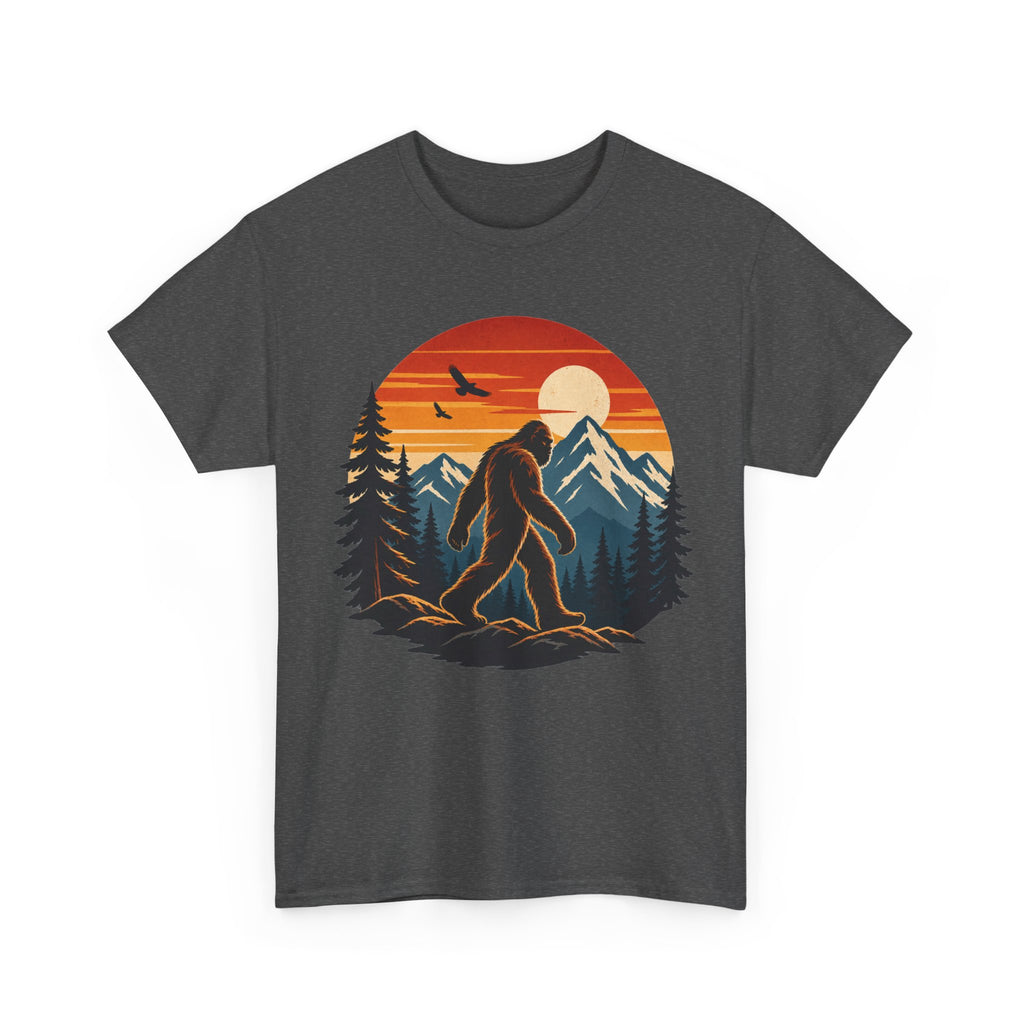Bigfoot Mountain Sunset T-Shirt | Sasquatch Camping Retro Nature Tee