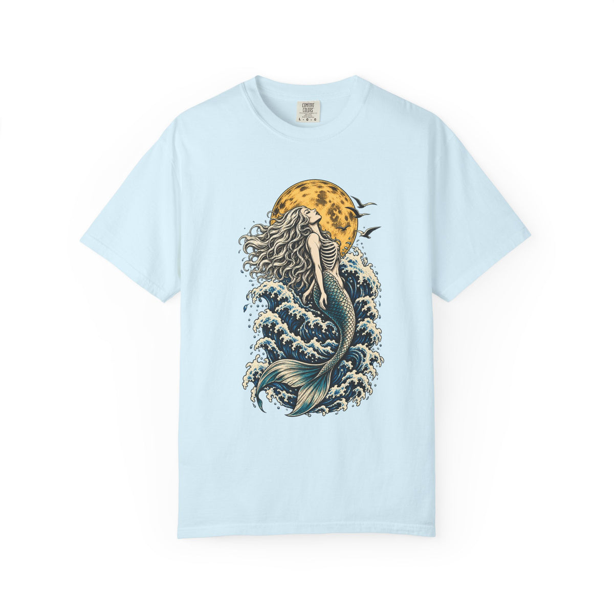 Mermaid Moon T-Shirt — Vintage Wave Mermaid Graphic Tee
