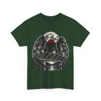 Mothman Bridge Graphic Tee — Red-Eyed Cryptid Illustration T-Shirt