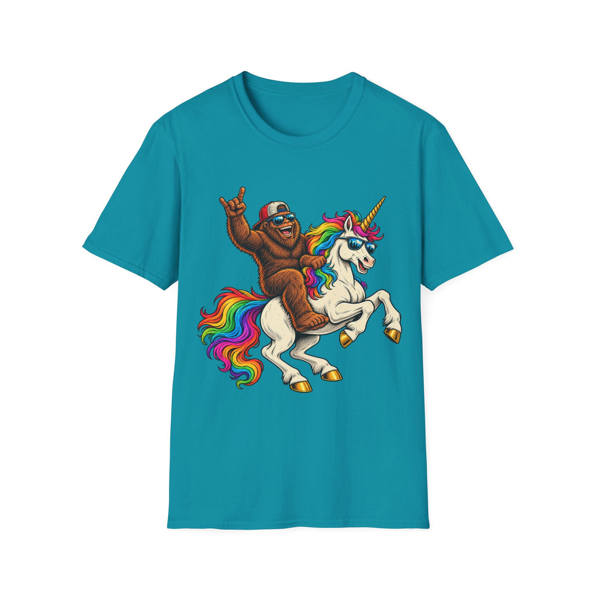Bigfoot Riding Unicorn T-Shirt