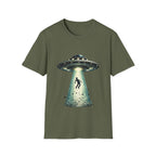 Alien Abduction Beam T-Shirt | UFO Abducting Person Graphic