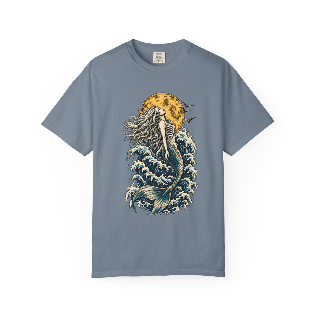 Mermaid Moon T-Shirt — Vintage Wave Mermaid Graphic Tee