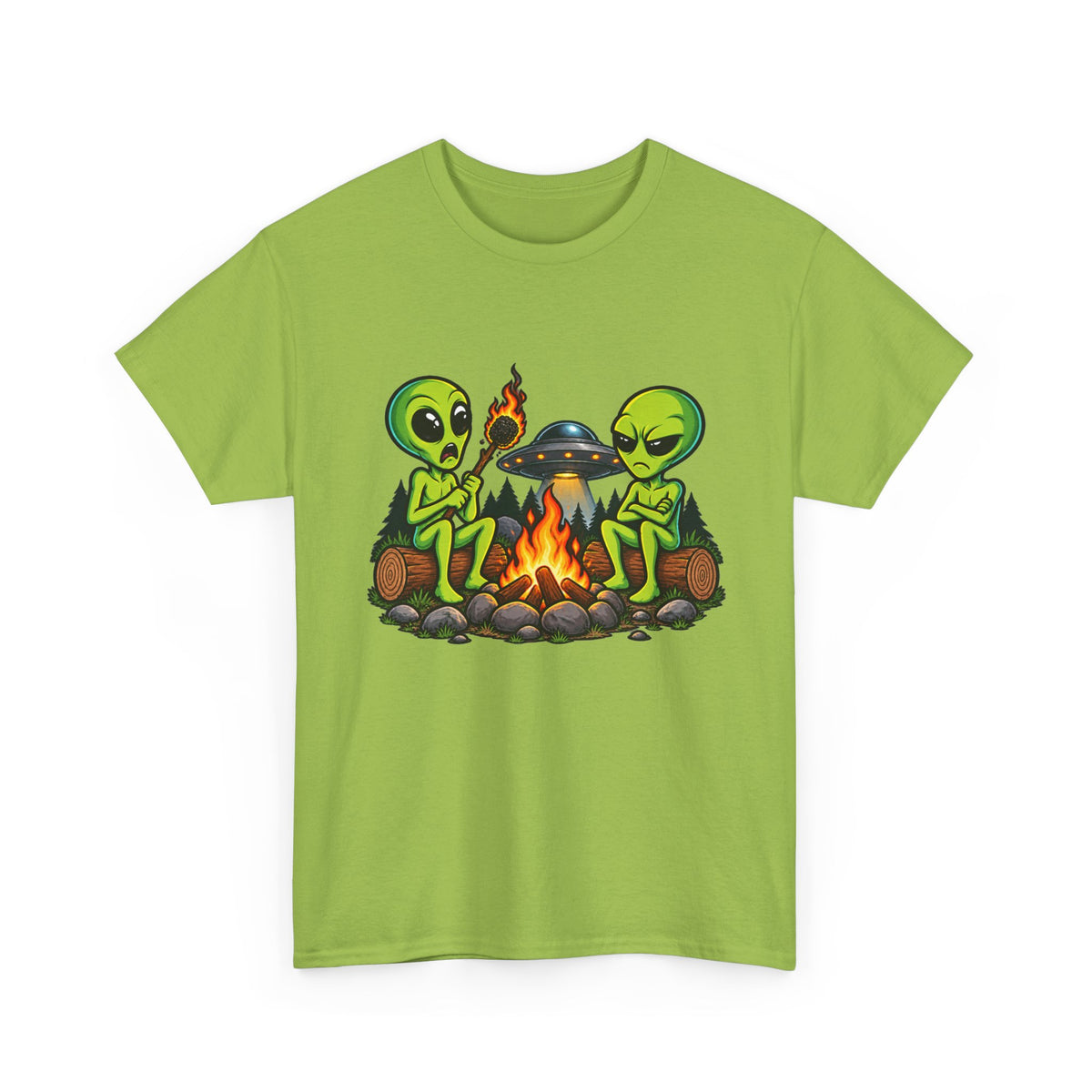 Alien Campfire Graphic T-Shirt