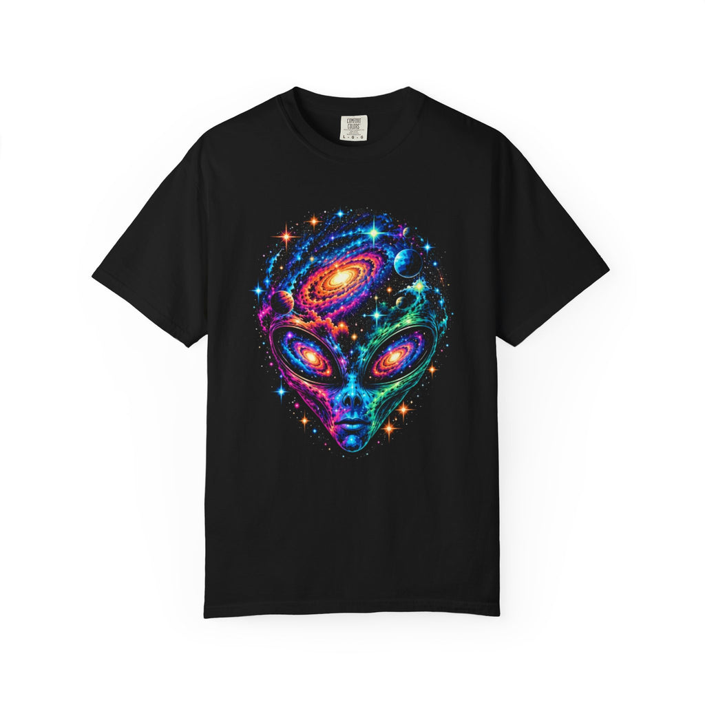 Cosmic Alien T-Shirt – Colorful Galactic Extraterrestrial Design