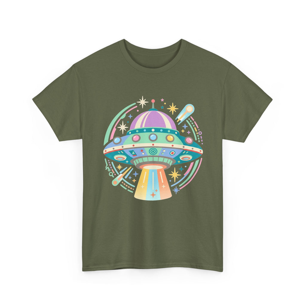Pastel UFO spaceship T-Shirt | colorful alien saucer illustration
