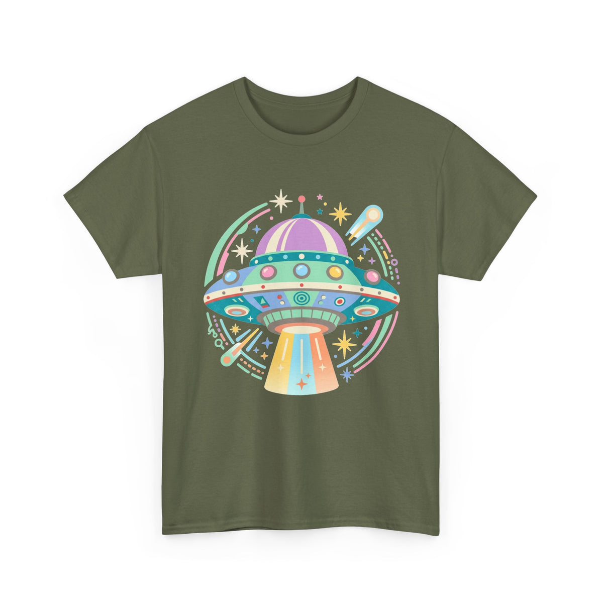 Pastel UFO spaceship T-Shirt | colorful alien saucer illustration