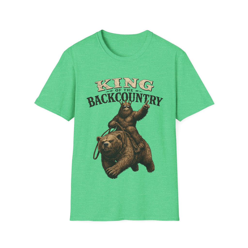 King of the Backcountry T-Shirt | Bear Riding Moose Outdoor Design