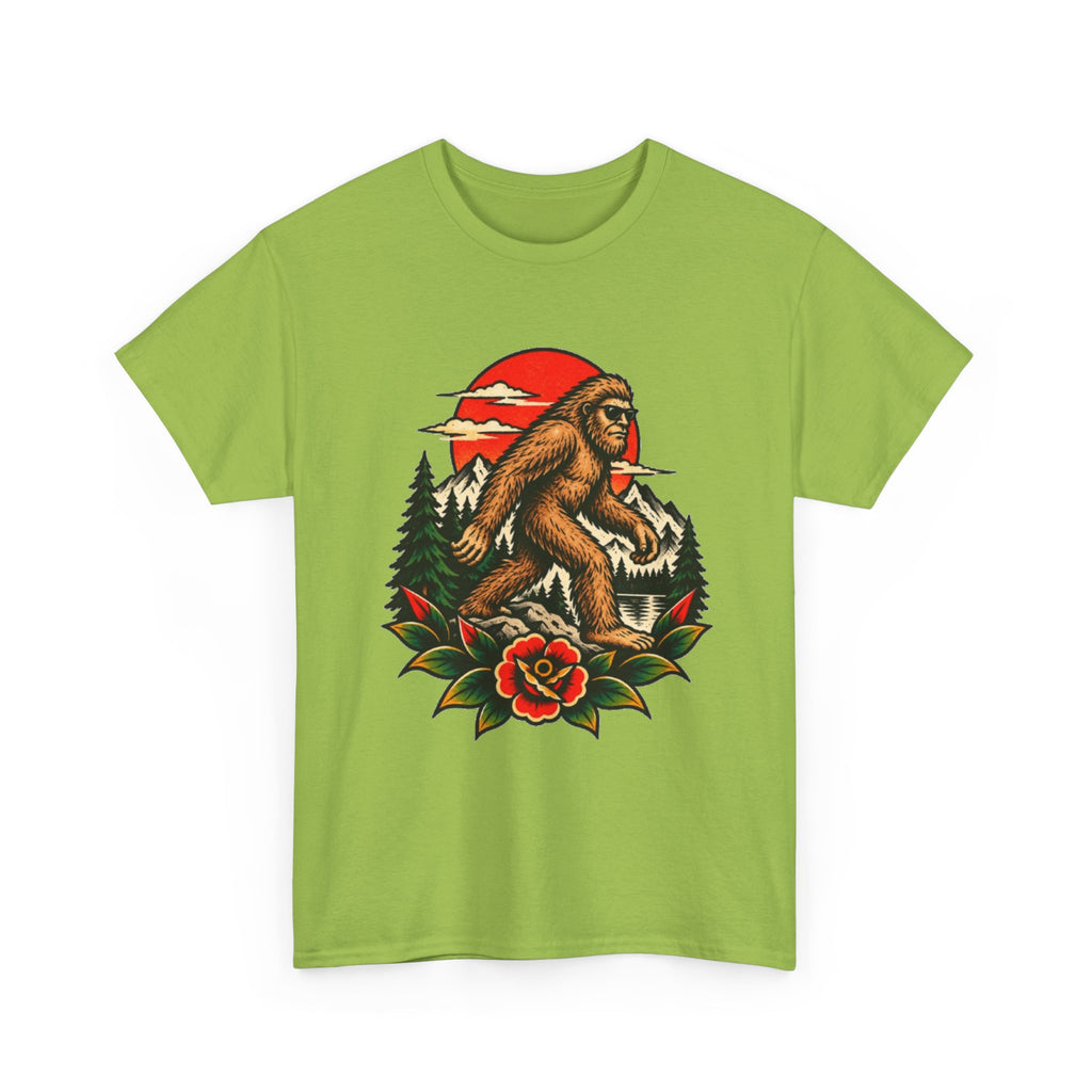 Bigfoot Forest Sunset T-Shirt — Sasquatch Vintage Graphic Tee