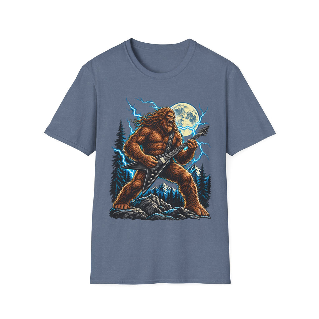 Bigfoot Playing Guitar Mountain Forest T-Shirt