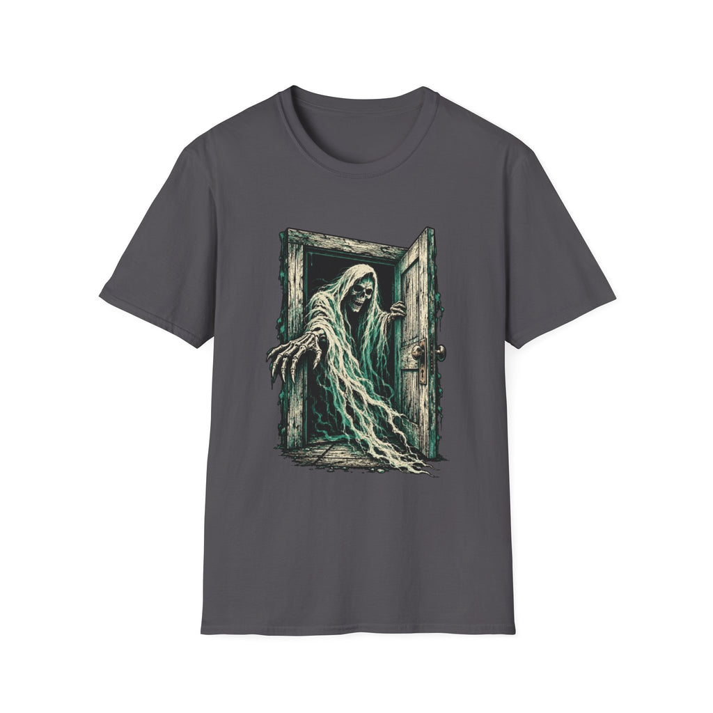 Haunted Door Grim Reaper Gothic Halloween T-Shirt