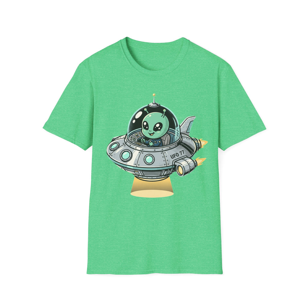 Alien UFO T-Shirt — Cute Green Alien in Spaceship Graphic Tee