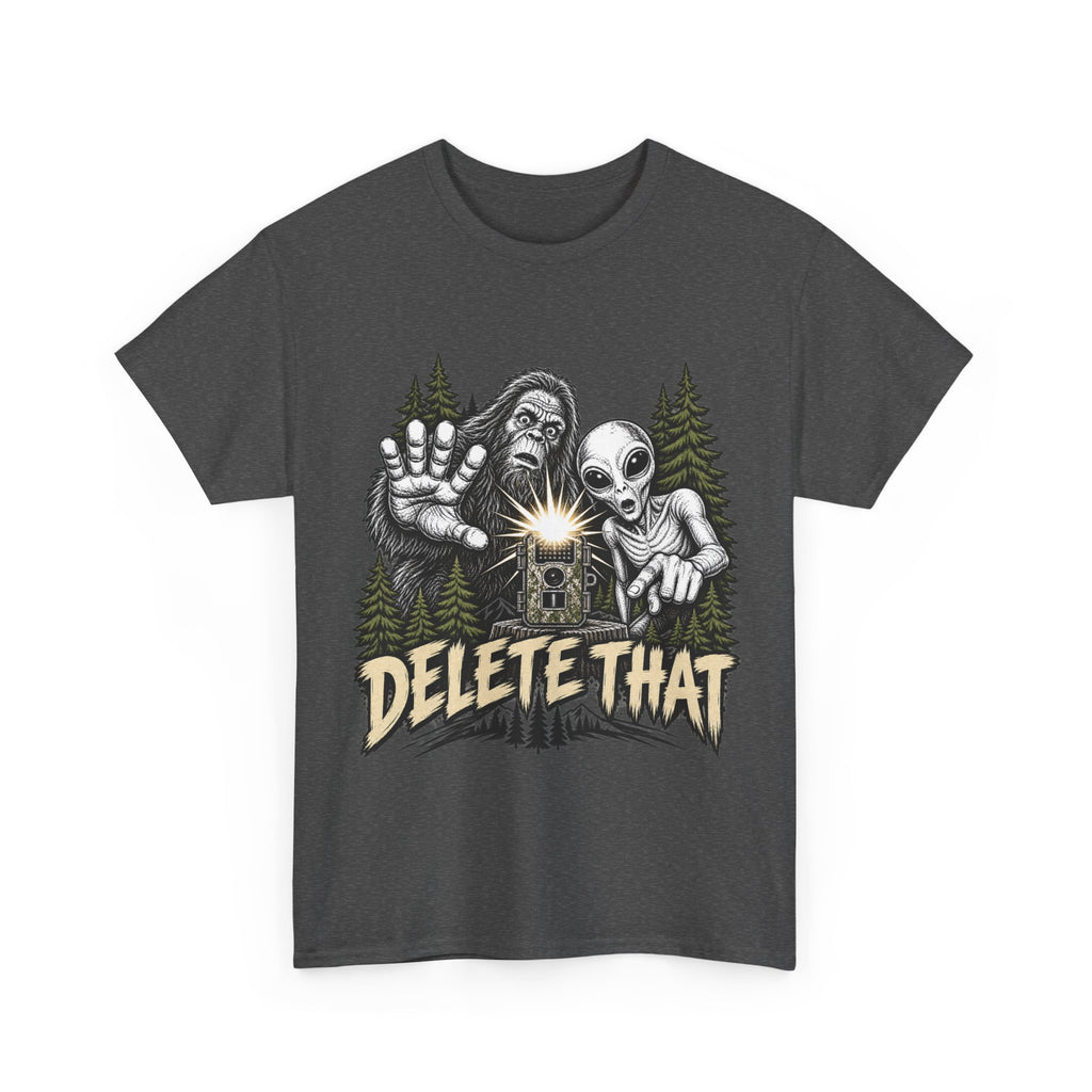 Delete That Graphic Tee | Creepy Alien & Skull Illustration
