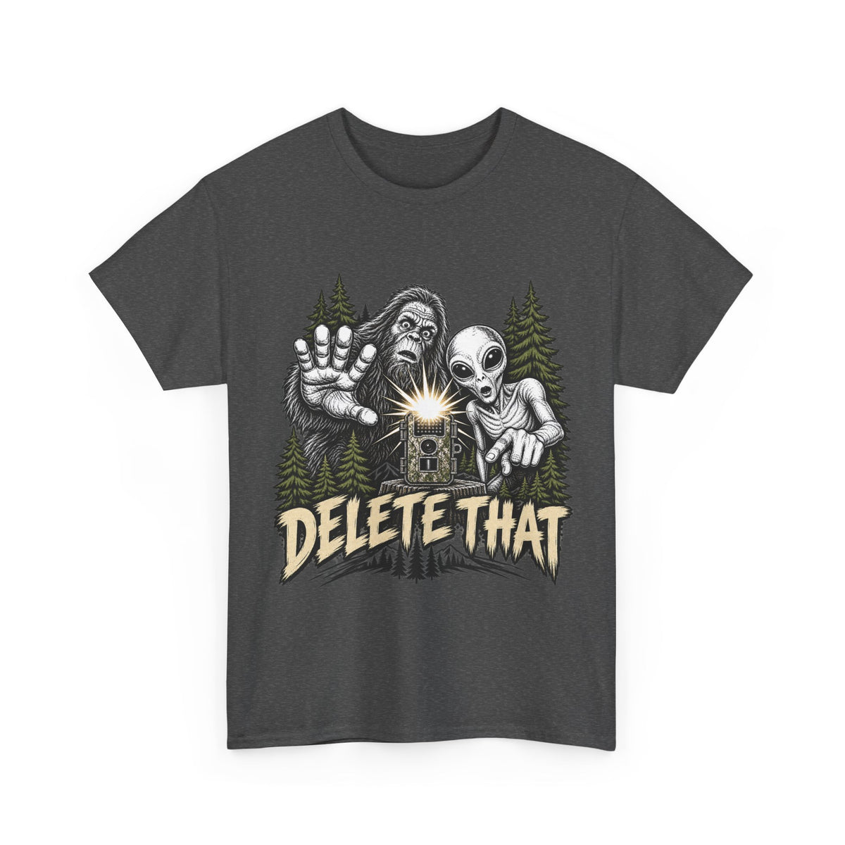 Delete That Graphic Tee | Creepy Alien & Skull Illustration