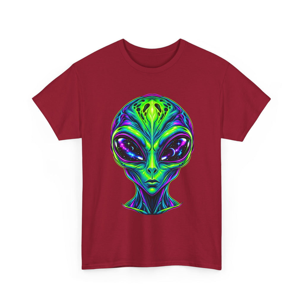 Psychedelic Alien Head T-Shirt | Neon Extraterrestrial Art