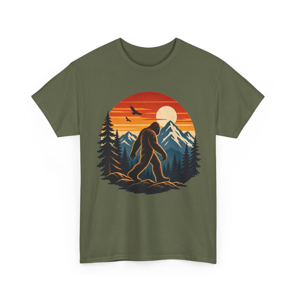 Bigfoot Mountain Sunset T-Shirt | Sasquatch Camping Retro Nature Tee