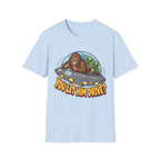 Alien Ride T-Shirt — "You Let Him Drive?" Funny Bigfoot UFO Tee