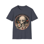 Alien Astronaut T‑Shirt - "First Contact Can Wait" Coffee Space Tee